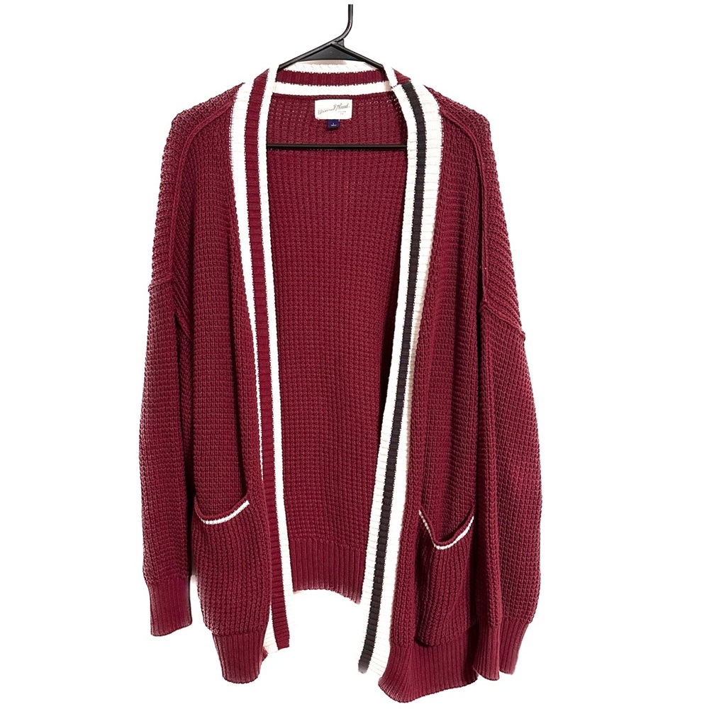 Red Cardigan Sweater with pockets